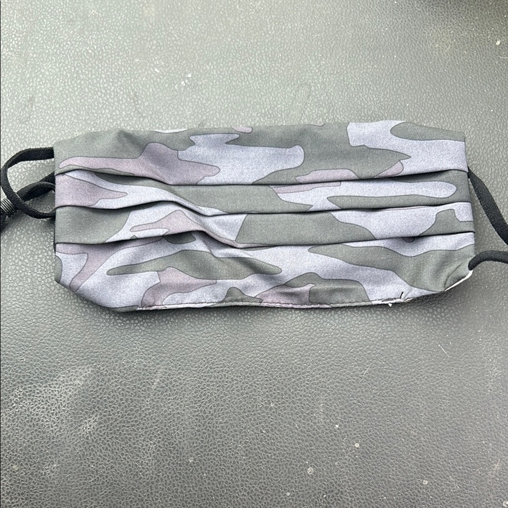 Athleta Gray and Black Face Mask Pleated Design